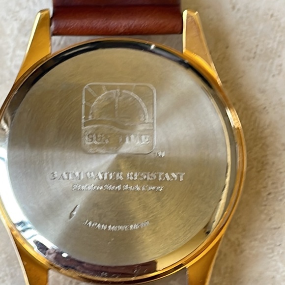 Sun time men battery leather band water resistant - Picture 6 of 7